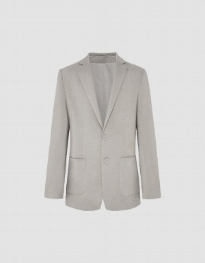 Blazer Urban Revivo Notch Lapel Tailored Homme Grise Clair | AAY791DL