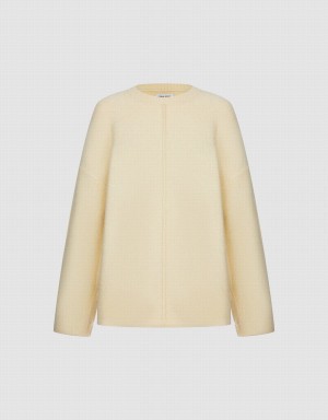 Cardigan Urban Revivo Crew Neck Knit Poncho Femme Kaki | EDI4862JE