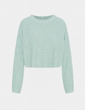 Chandails Urban Revivo Drop Shoulder Cropped Femme Vert | DTT2631OH