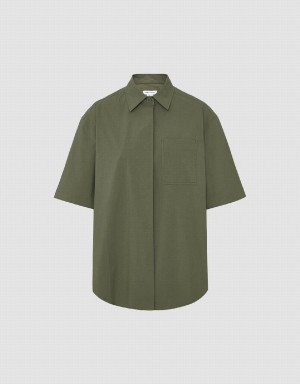 Chemises Urban Revivo Button Up Loose Femme Vert | IVC4779VJ
