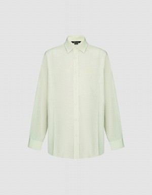 Chemises Urban Revivo Button Up Loose Homme Vert | OWE8767YW