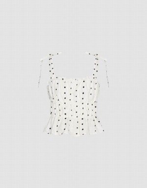 Chemisier Urban Revivo Square-Cut Collar Cami Top Femme Blanche | ZWG932TB