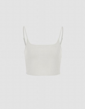 Debardeur Urban Revivo Basic U Neck Femme Blanche | DWD9137KJ