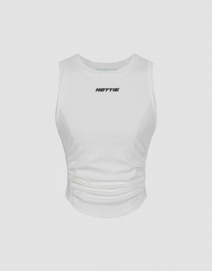 Debardeur Urban Revivo Crew Neck Tricoté Femme Blanche | LTS8378MR