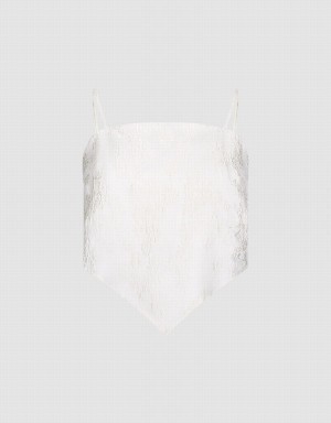Debardeur Urban Revivo Textured Cami Femme Blanche | OUE164NR