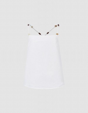 Debardeur Urban Revivo Thin Cami Femme Blanche | MXJ5016GG