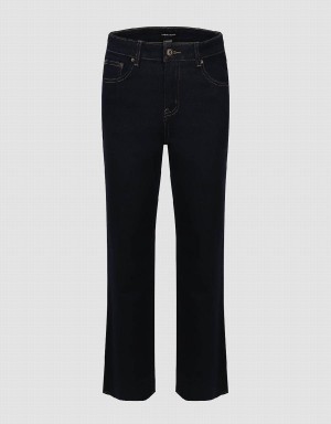 Jean Urban Revivo Raw Hem Droit Femme Bleu | BDX7369PT
