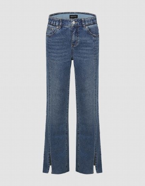 Jean Urban Revivo Split Hem Droit Femme Bleu | NDV5758JI