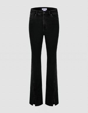 Jean Urban Revivo Split Hem Flare Femme Noir | HEQ4776NA