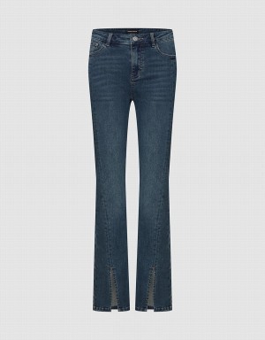 Jean Urban Revivo Split Hem Flare Femme Bleu | ZXI3093BX