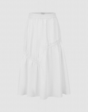 Jupes Urban Revivo Elastic Taille Maxi A-Line Femme Blanche | GGV1267US