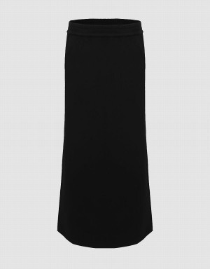 Jupes Urban Revivo Elastic Taille Midi Droit Femme Noir | KRZ9147RV