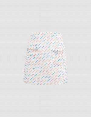 Jupes Urban Revivo Letter Print Rhinestone Detail Femme Blanche | HUB9183HX