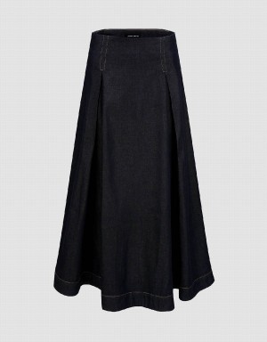 Jupes Urban Revivo Midi A-Line Denim Femme Bleu | TBE7317AF