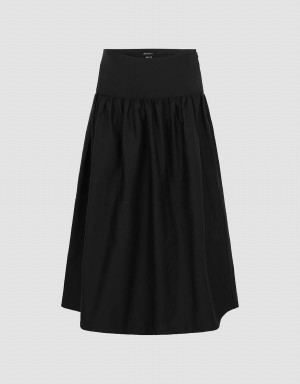 Jupes Urban Revivo Midi A-Line Femme Noir | EOC1998BZ