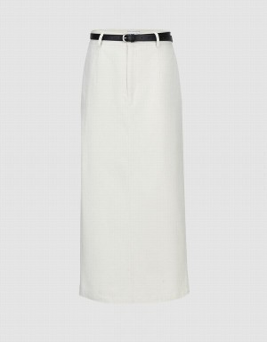 Jupes Urban Revivo Midi Droit Femme Blanche | GRZ5534KX