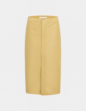 Jupes Urban Revivo Midi Droit Femme Jaune | EPJ917TS