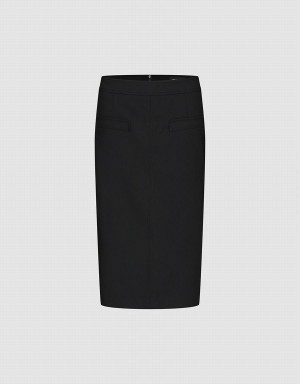 Jupes Urban Revivo Midi Droit Femme Noir | LAV1887IW