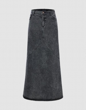 Jupes Urban Revivo Midi Fishtail Denim Femme Noir | VDZ581HA