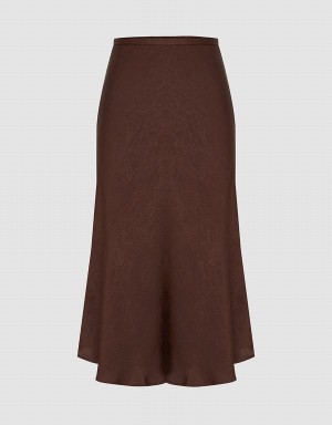 Jupes Urban Revivo Midi Fishtail Femme Marron | ZQL6679IV