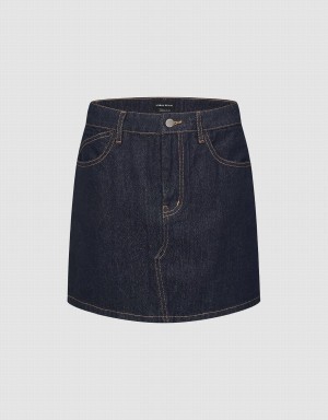 Jupes Urban Revivo Mini A-Line Denim Femme Bleu | DYV520KY