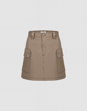 Jupes Urban Revivo Mini A-Line Femme Kaki | XVP4596NR