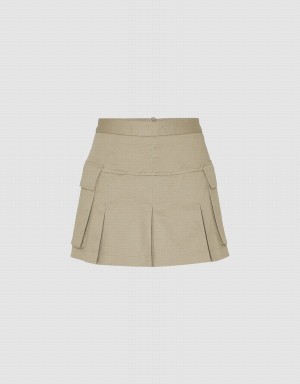 Jupes Urban Revivo Multi-Pocket Mini A-Line Femme Kaki | UUT3489IQ