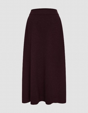 Jupes Urban Revivo Plain Tricoté Midi Femme Marron | ASM6643NC