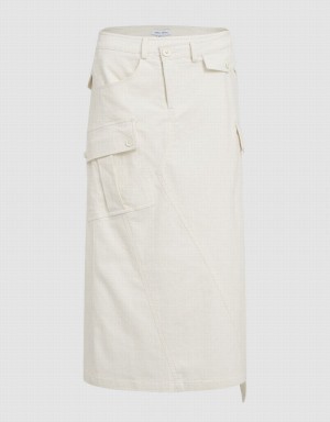 Jupes Urban Revivo Utilities Midi A-Line Femme Blanche | QBX1820KU