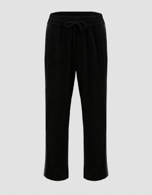 Pantalon Urban Revivo Drawstring Taille Larges-Leg Homme Noir | IWO3870VF
