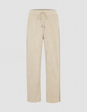 Pantalon Urban Revivo Drawstring Taille Droit Homme Kaki | JFP4044QW