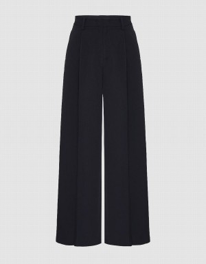 Pantalon Urban Revivo Droit Femme Bleu | PUN7444YH