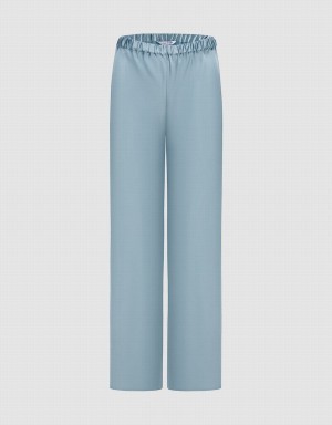 Pantalon Urban Revivo Elastic Taille Larges Leg Femme Bleu | YZZ1223IS