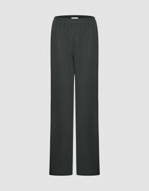 Pantalon Urban Revivo Elastic Taille Tricoté Droit Femme Grise | UTR4540WK