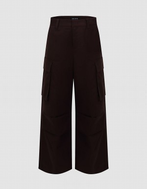 Pantalon Urban Revivo Larges-Leg Femme Marron | LAG6463LP