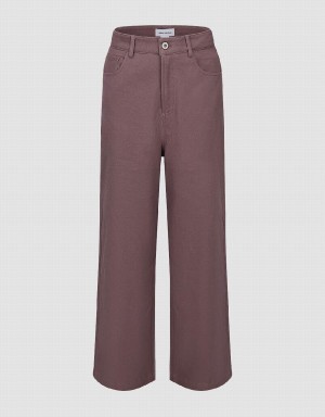 Pantalon Urban Revivo Larges-Leg Femme Rose | XTT1226UC