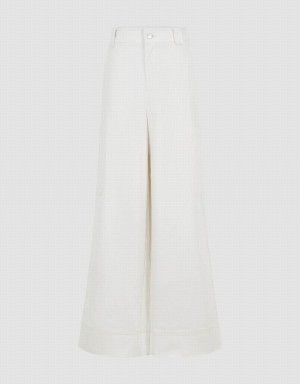 Pantalon Urban Revivo Loose Droit Femme Blanche | RXV2362SY
