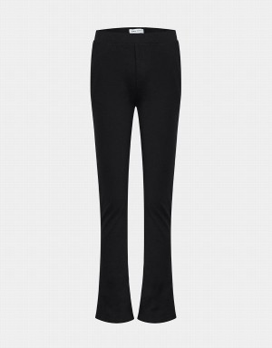 Pantalon Urban Revivo Mid Rise Mince Flare Femme Noir | RNR9494FP