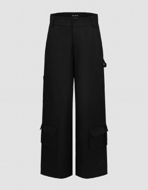 Pantalon Urban Revivo Multi-Pocket Carrot Fit Femme Noir | KAT6063EV