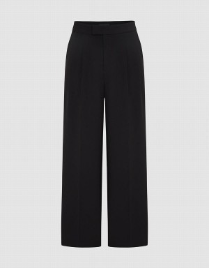Pantalon Urban Revivo Tailored Droit Femme Noir | JIE7899CY