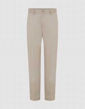 Pantalon Urban Revivo Tailored Droit Homme Kaki Grise | RBM2661QW
