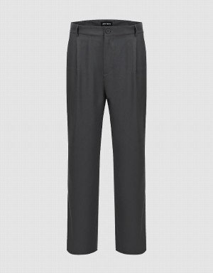 Pantalon Urban Revivo Tailored Droit Homme Grise | KVW6570XA