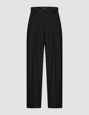 Pantalon Urban Revivo Tailored Larges-Leg Femme Noir | YGZ953JI