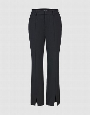 Pantalon Urban Revivo Woven Long Droit Femme Noir | VHJ4449HK