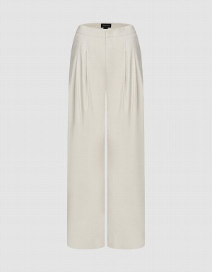 Pantalon Urban Revivo Woven Thin Larges-Leg Femme Kaki Clair | BQK1133SP