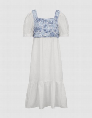 Peignoir Urban Revivo 2 In 1 Tricoté Femme Bleu Blanche | QVU7089NV