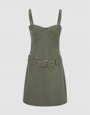 Peignoir Urban Revivo Cami Mince A-Line Femme Vert | MCV1240EL