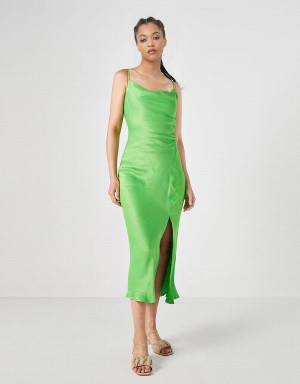 Peignoir Urban Revivo Cowl Neck Split Hem Cami Femme Vert | KEJ7793PN