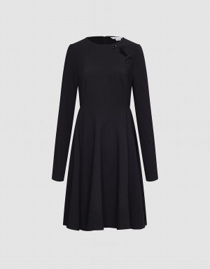 Peignoir Urban Revivo Cut Out Bow Detail Skater Femme Noir | TRE2394WR