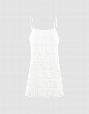 Peignoir Urban Revivo Dentelle Cami Femme Blanche | WZV5892ZD
